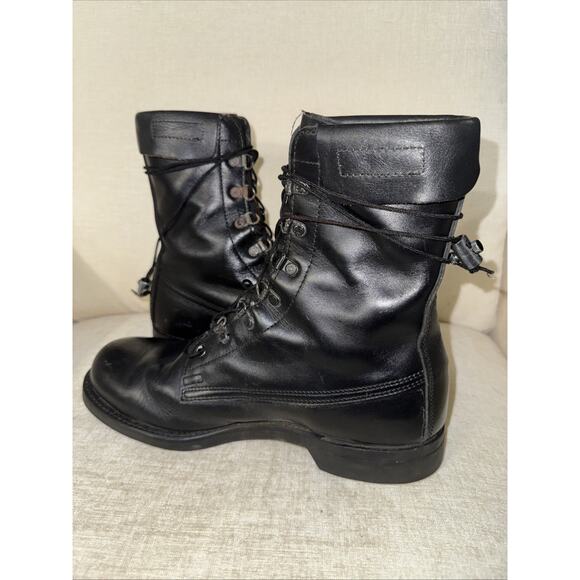 Vintage Cove Shoe Co Black Leather Military Zip/Lace Combat Boots Men’s US 8.5 E